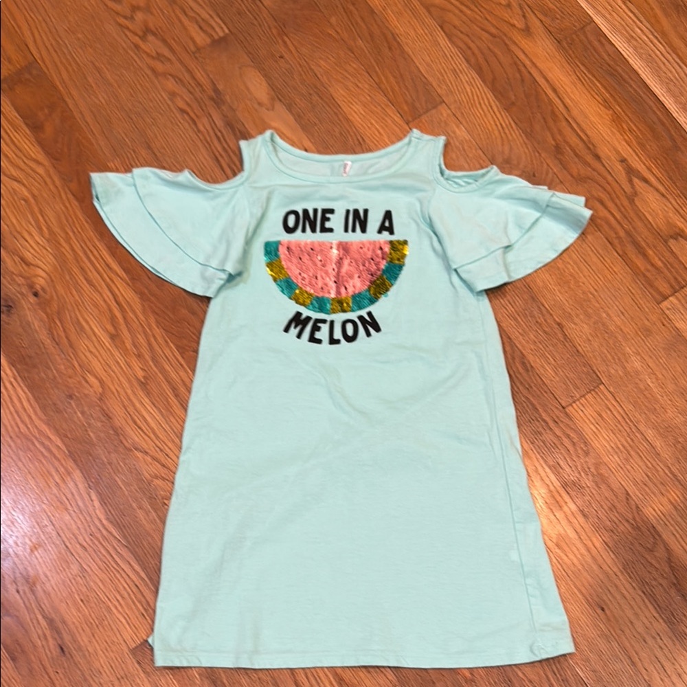 Fabkids dress - light green with flip sequins